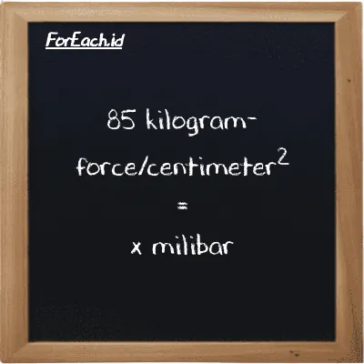 Contoh konversi kilogram-force/centimeter<sup>2</sup> ke milibar (kgf/cm<sup>2</sup> ke mbar)